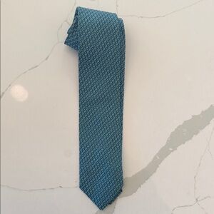 Hermes Teal Geometric Men's Tie